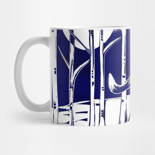 Fox in Moonlit Forest Linocut Mug